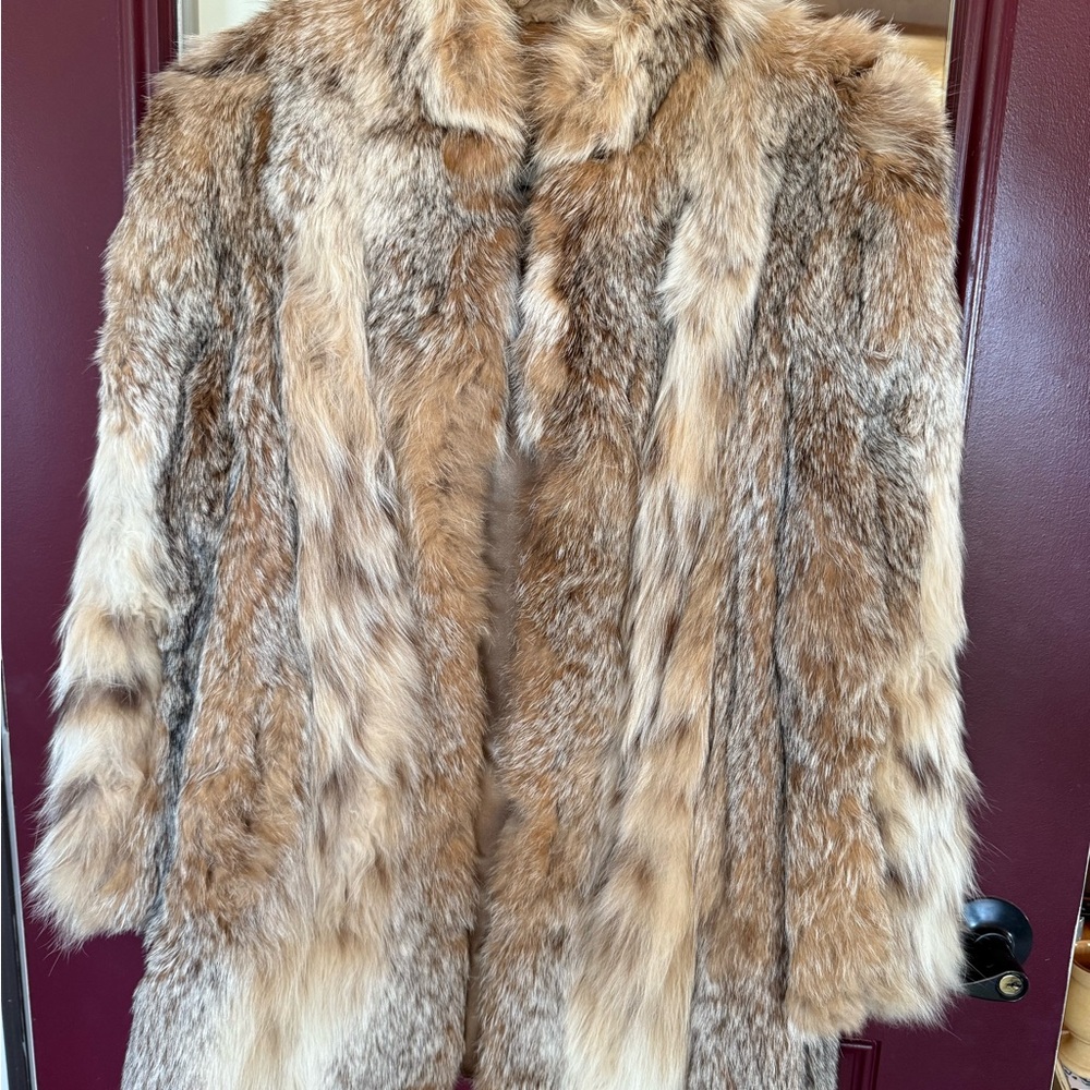 Ajamian Elegant Fur Coat in Brown and Cream